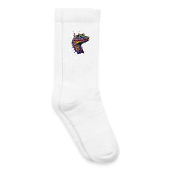 Kaiman Krokodil Alligator Reptilien Kroko Kaimane - Kinder Tennissocken - Weiß - Rechts