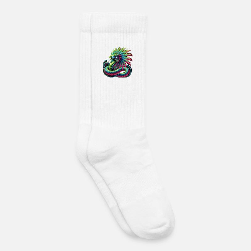 Azteken Drache - Kinder Tennissocken - Weiß