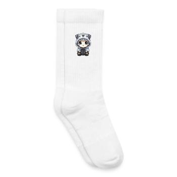Bébé léopard des neiges léopard d’hiver - Chaussettes de tennis bio enfant - blanc - Droite