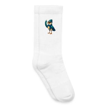 Mouette en tenue d’hiver - Chaussettes de tennis bio enfant - blanc - Droite