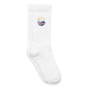 Éclipse solaire totale Islande 2026 - Chaussettes de tennis bio enfant - blanc - Droite