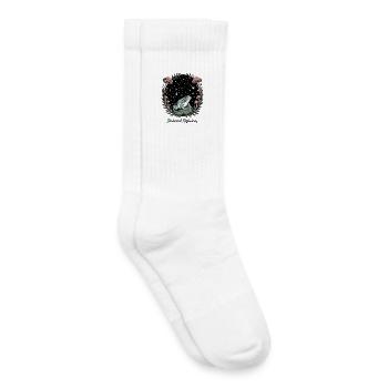 Reflets nocturnes Grenouille Illustration - Chaussettes de tennis bio enfant - blanc - Droite
