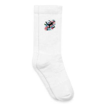 Streetdance Beat – Urban DJ Musik Design - Kinder Tennissocken - Weiß - Rechts