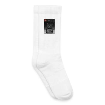Cat a un message pour vous - Funnier - Chaussettes de tennis bio enfant - blanc - Droite