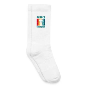 Alpaca Fan ALPACA FLÜSTERER Lama Lustiges - Kids Tennis Socks - white - Right