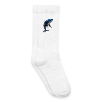Baleine bleue Baleine Baleines bleues Baleines Chant Baleine Plongeur Baleines Océan - Chaussettes de tennis bio enfant - blanc - Droite