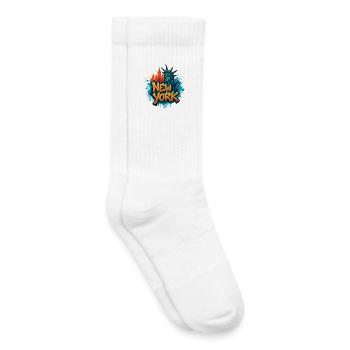 New York Graffiti Skyline - Chaussettes de tennis bio enfant - blanc - Droite