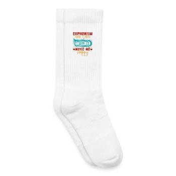 Le café à l’euphonium me rend heureux Marche de baryton - Chaussettes de tennis bio enfant - blanc - Droite