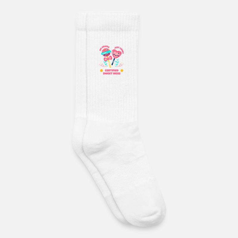 Zucker Crew Süßigkeiten Team Gift - Kinder Tennissocken - Weiß