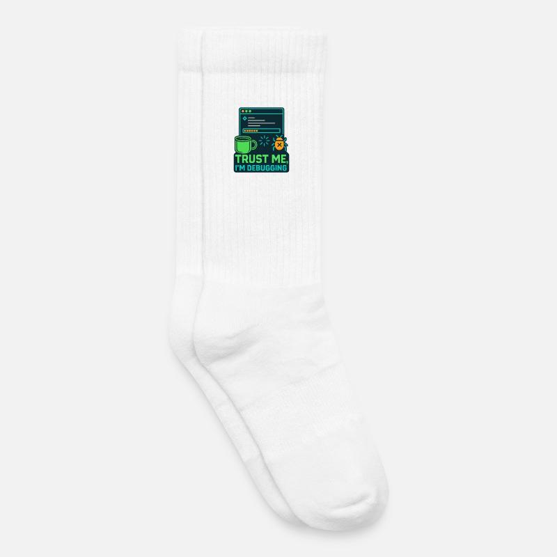 Funny IT Design – Trust me, I'm debugging - Kids Tennis Socks - white