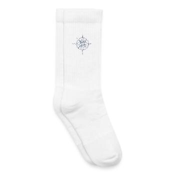 Nautic Design Blue Compass Nautical Emblem - Kids Tennis Socks - white - Right