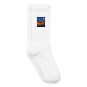 Frankfurt am Main Nachtansicht - Kinder Tennissocken - Weiß - Rechts