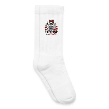Mère Caféine Maman Squelette Café - Chaussettes de tennis bio enfant - blanc - Droite
