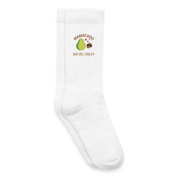 Future Mom MAMACADO MUCH COOLER Funny - Kids Tennis Socks - white - Right