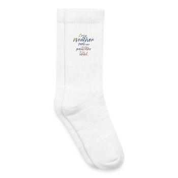 Cozy Weather Pancake Soul - Kids Tennis Socks - white - Right