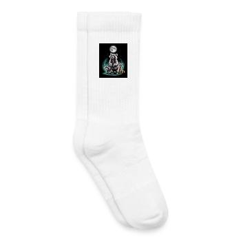 Waschbär Trio Unter Vollmond Im Wald - Kinder Tennissocken - Weiß - Rechts