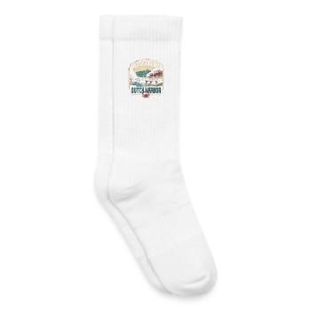 Crabe royal d’Alaska tout droit sorti de Dutch Harbor - Chaussettes de tennis bio enfant - blanc - Droite