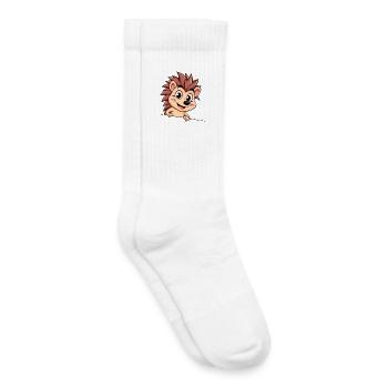 Hérisson agile sur un fil - Chaussettes de tennis bio enfant - blanc - Droite