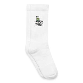 Humour créatif – batterie vide, idées perdues - Chaussettes de tennis bio enfant - blanc - Droite