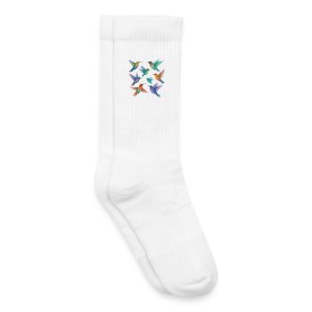 Bunte Kolibris in Aquarell – Leichtigkeit & Farbe - Kinder Tennissocken - Weiß - Rechts