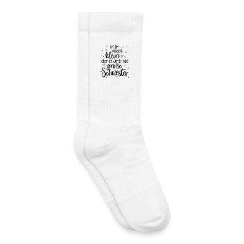 Je suis petite mais je vais bientôt être grande sœur - Chaussettes de tennis bio enfant - blanc - Droite