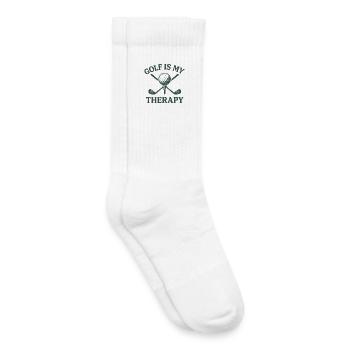 Le golf est ma thérapie balle de golf Golfer Fun - Chaussettes de tennis bio enfant - blanc - Droite