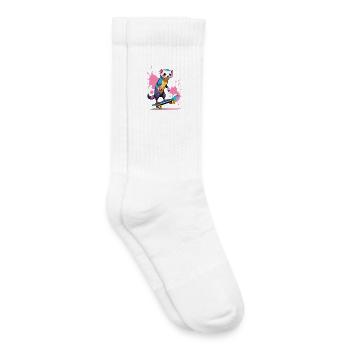 Colorful Skateferret Paint Splash - Kids Tennis Socks - white - Right