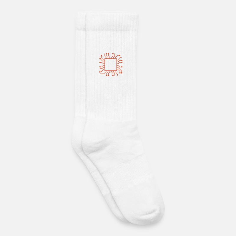 Multitasking Mode – CPU Overload Detected - Kids Tennis Socks - white