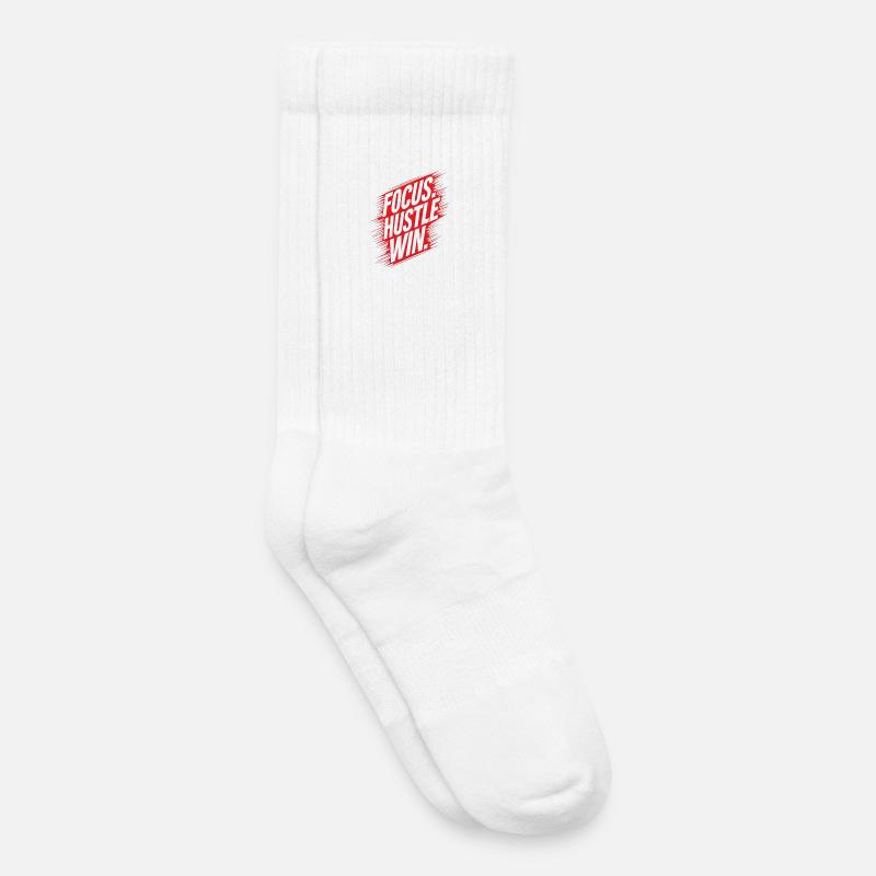Focus Hustle Win - Kids Tennis Socks - white