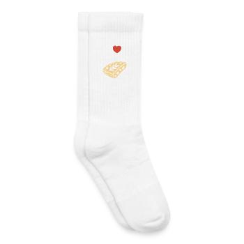 Ich mag Focaccia-Käse - Kinder Tennissocken - Weiß - Rechts