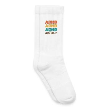 Empilement des couleurs de puissance TDAH - Chaussettes de tennis bio enfant - blanc - Droite