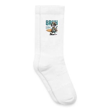 Surfer Katze mit Surfbrett - Kinder Tennissocken - Weiß - Rechts