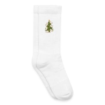 Katze Weihnachtsbaum Laune, Kätzchen - Kinder Tennissocken - Weiß - Rechts