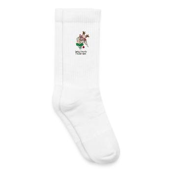 Le trublion préféré du Père Noël – Funny Dog - Chaussettes de tennis bio enfant - blanc - Droite