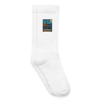 Amsterdam, Pays-Bas - Chaussettes de tennis bio enfant - blanc - Droite