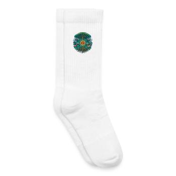 Goa Trance Arbre de Vie Champignons - Chaussettes de tennis bio enfant - blanc - Droite