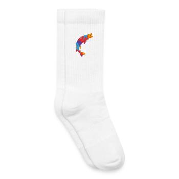 Pêche au brochet coloré Pêcheur de brochet - Chaussettes de tennis bio enfant - blanc - Droite