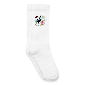 Breakdance Neon Style – Music & Street Art - Kids Tennis Socks - white - Right