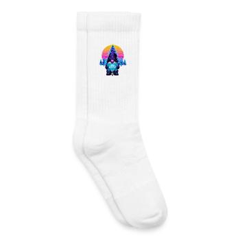 Cyberpunk Code Gnome - Synthwave Noël Nerd - Chaussettes de tennis bio enfant - blanc - Droite