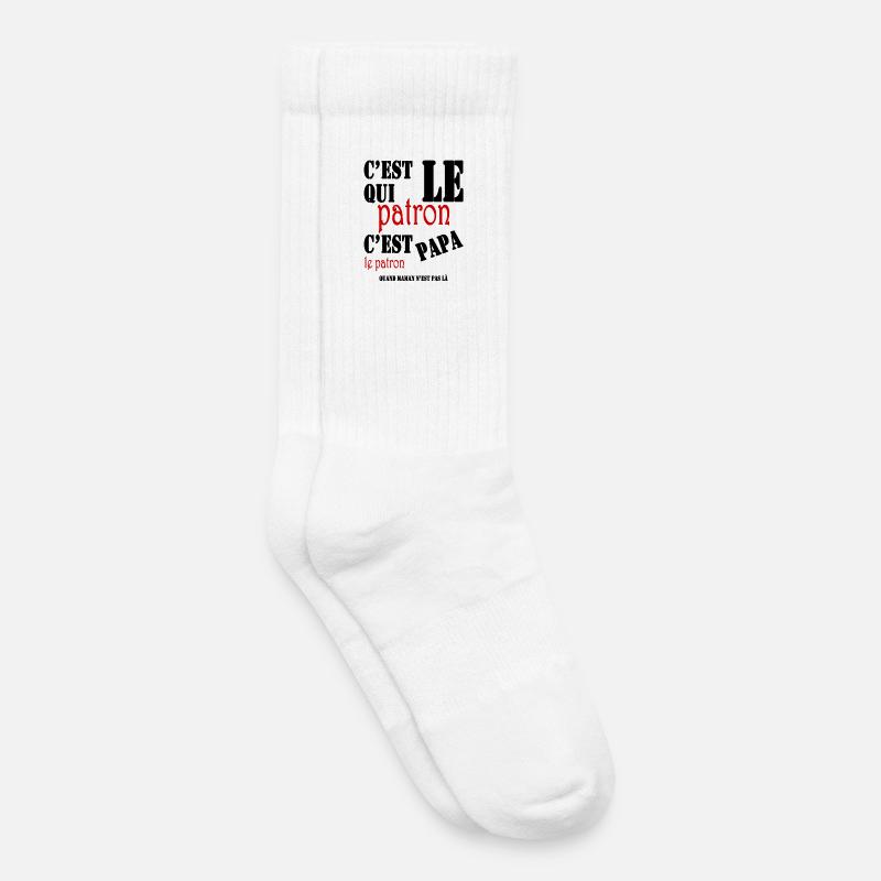 Wer ist der Chef, Papa ist der Chef - Kinder Tennissocken - Weiß