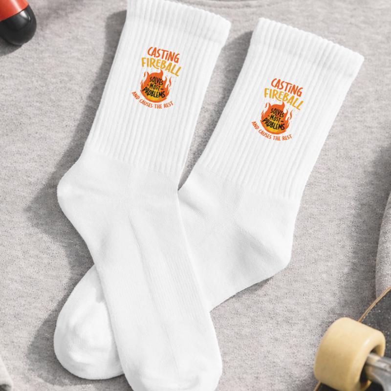 Casting Fireball Solves Problems RPG Gaming  Kids Tennis Socks