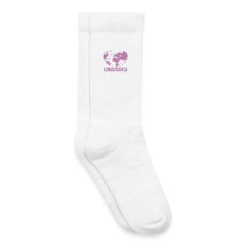 L’humanité L’égalité L’amour traverse les frontières - Chaussettes de tennis bio enfant - blanc - Droite