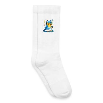 Oiseau karaoké avec casque - Chaussettes de tennis bio enfant - blanc - Droite