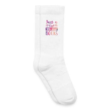 Just a girl who loves books - Kids Tennis Socks - white - Right