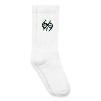Infinity Neon Energy Musique Graphiques - Chaussettes de tennis bio enfant - blanc - Droite