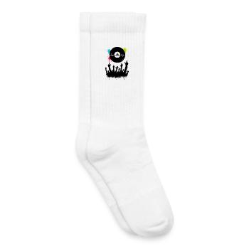 Music Heartbeat Vinyl and Festival Crowd - Kids Tennis Socks - white - Right