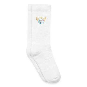 Neon Boombox Angels, Street Music Vibes - Kids Tennis Socks - white - Right