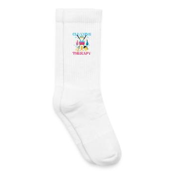 Putzen ist meine Therapie - Kinder Tennissocken - Weiß - Rechts