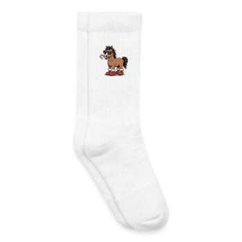 Cheval d’hiver dans le style canne d’orge - Chaussettes de tennis bio enfant - blanc - Droite