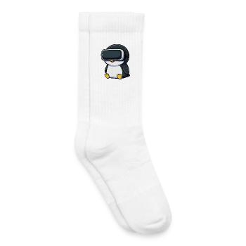 Cute Penguin Gamer Cartoon VR Gamer - Kids Tennis Socks - white - Right